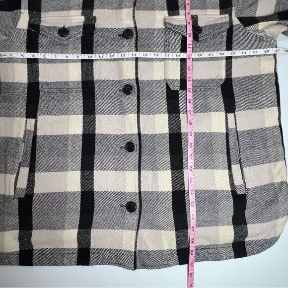 Lucky Brand Plaid Shacket Button Front Flannel Large - Picture 10 of 13